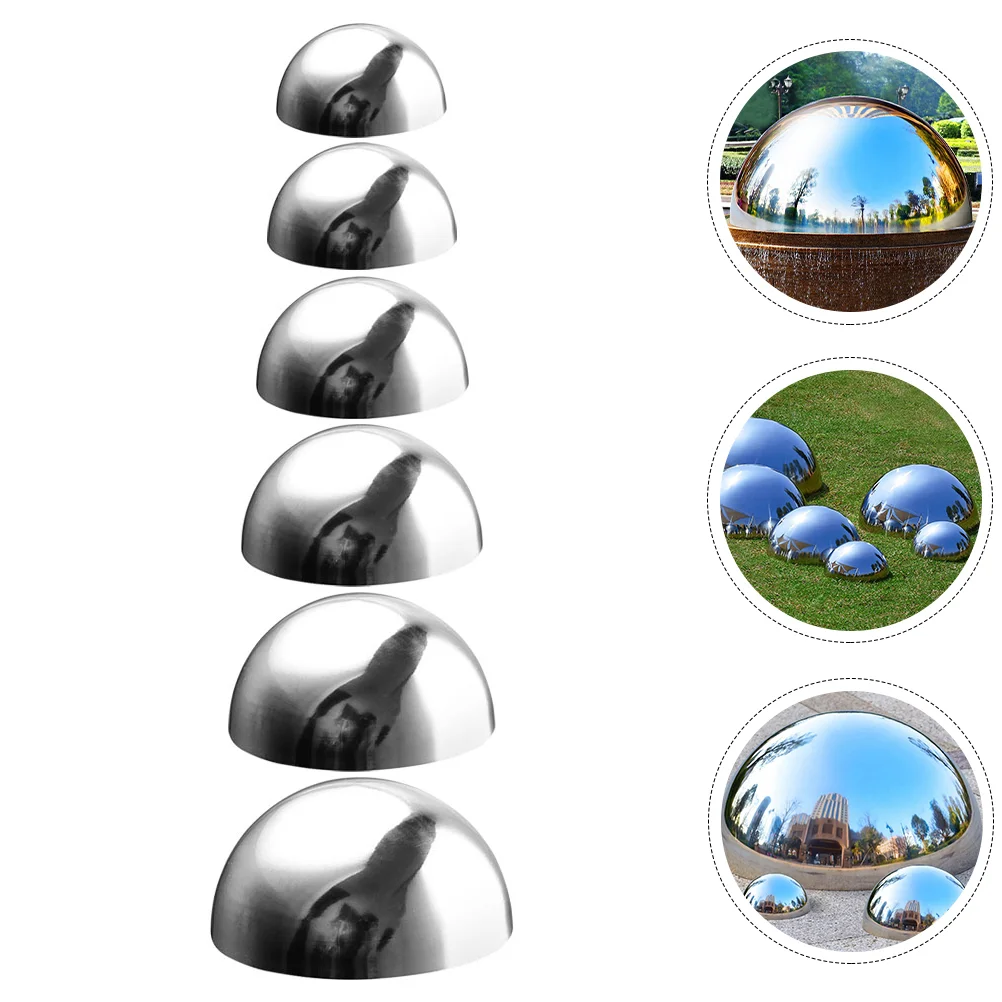 

Gazinggarden Mirror Globesteel Stainless Reflective Sphere Outdoor Metal Spheres Hemisphere Rainbow Hollow Half Yard