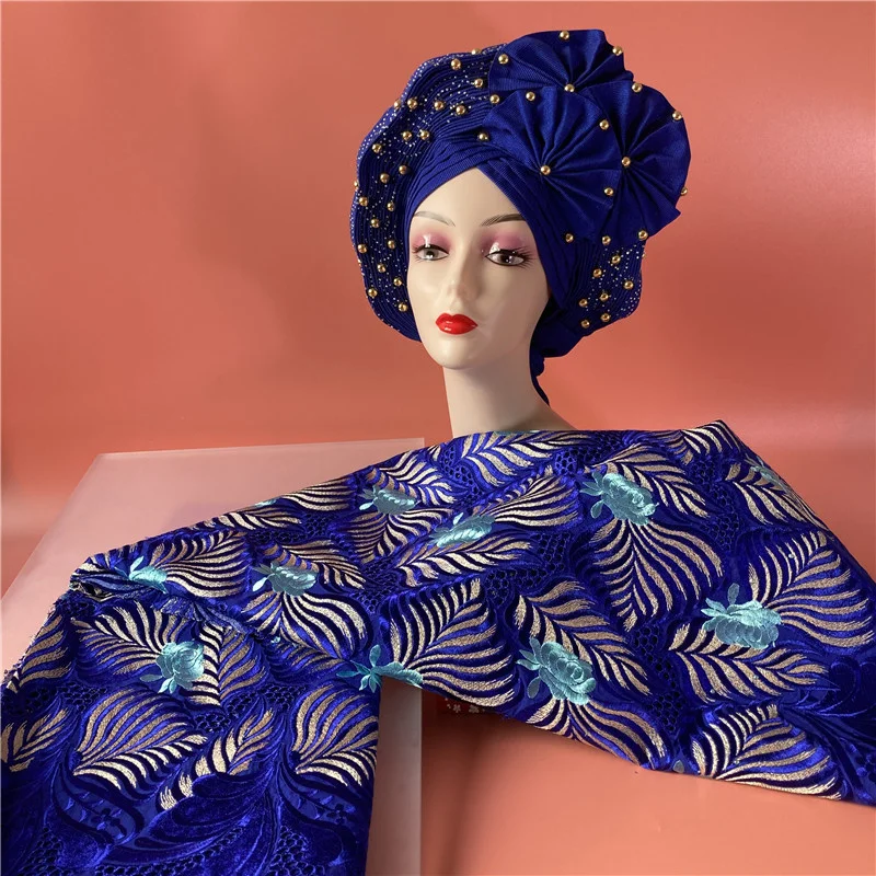 

5 ярдов + африканская хлопчатобумажная ткань 2022 Дубай Тяжелая вышивка бисером африканская сухая кружевная ткань швейцарская вуаль кружева ...