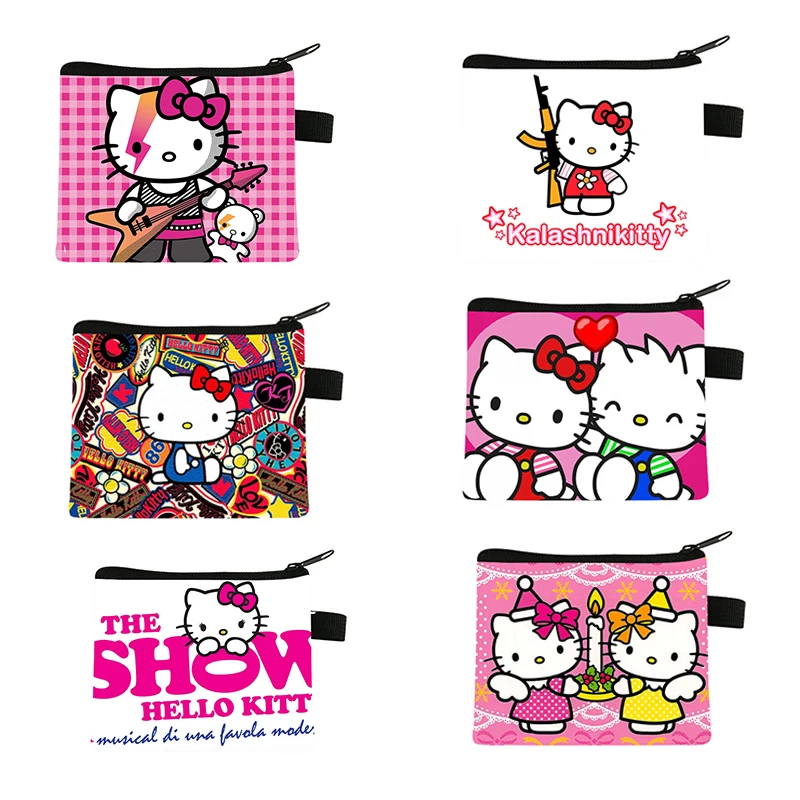 

Sanrio Hello Kitty Cartoon Anime Coin Purses Wallet Storage Key Bag Card Holder Student Cute Large Capacity Neutral Mini Pouch