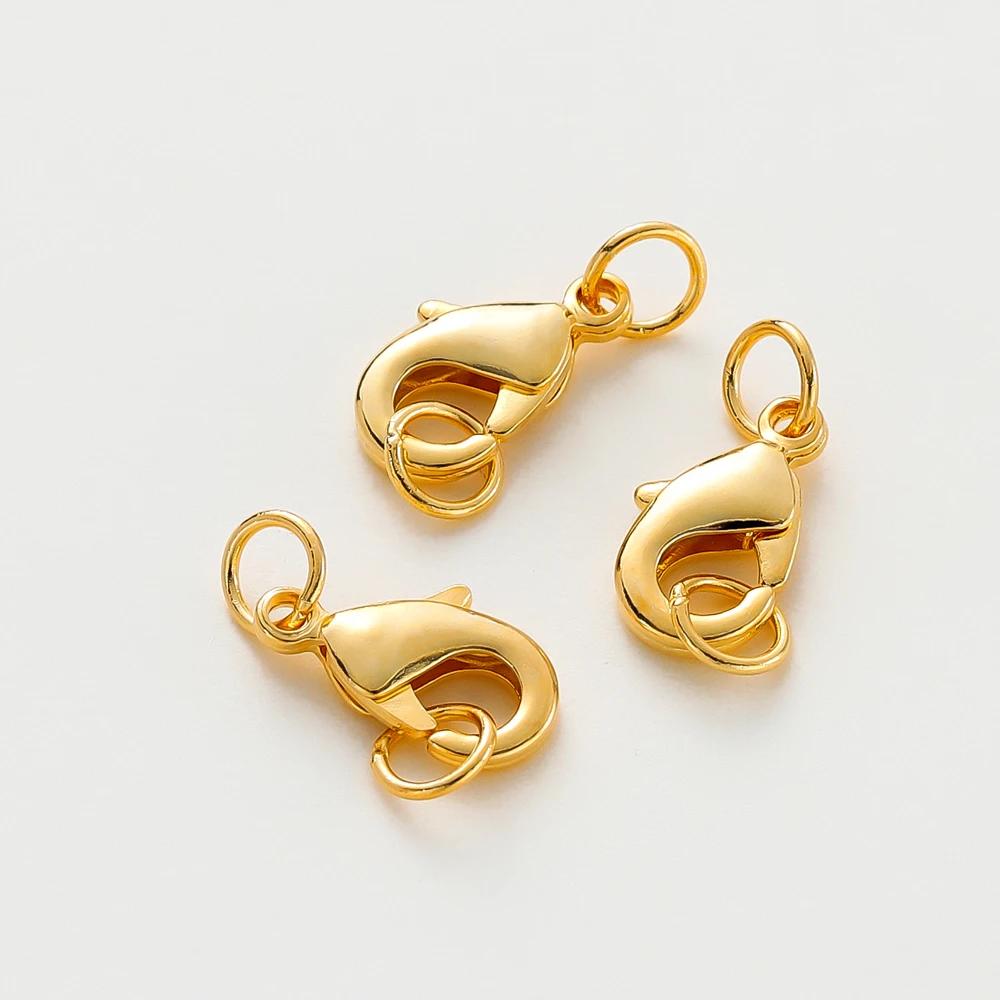 

Застежка-карабин для изготовления ювелирных изделий, Комплект «сделай сам» из латуни с покрытием под золото 14 К/18 К, закрытые кольца, серьги, 10 шт., 20 шт.