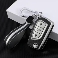 3 button tpuleather car key case cover for toyota auris corolla avensis verso yaris aygo scion tc im camry rav4 car accessories