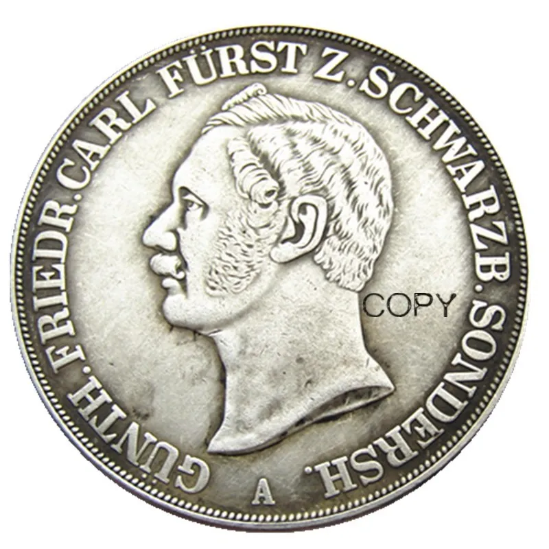 

DE(22) Германия 1841 2 thaler 3 ½ Gulden-Гюнтер Фридрих Карл II Посеребренная копировальная монета