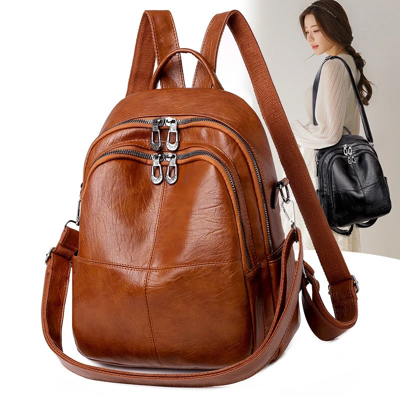 

High Quality Youth PU Leather Backpacks For Teenage Girls Female School Bag Hot Sale Backpacks 2023 New Fashion Woman Backpack