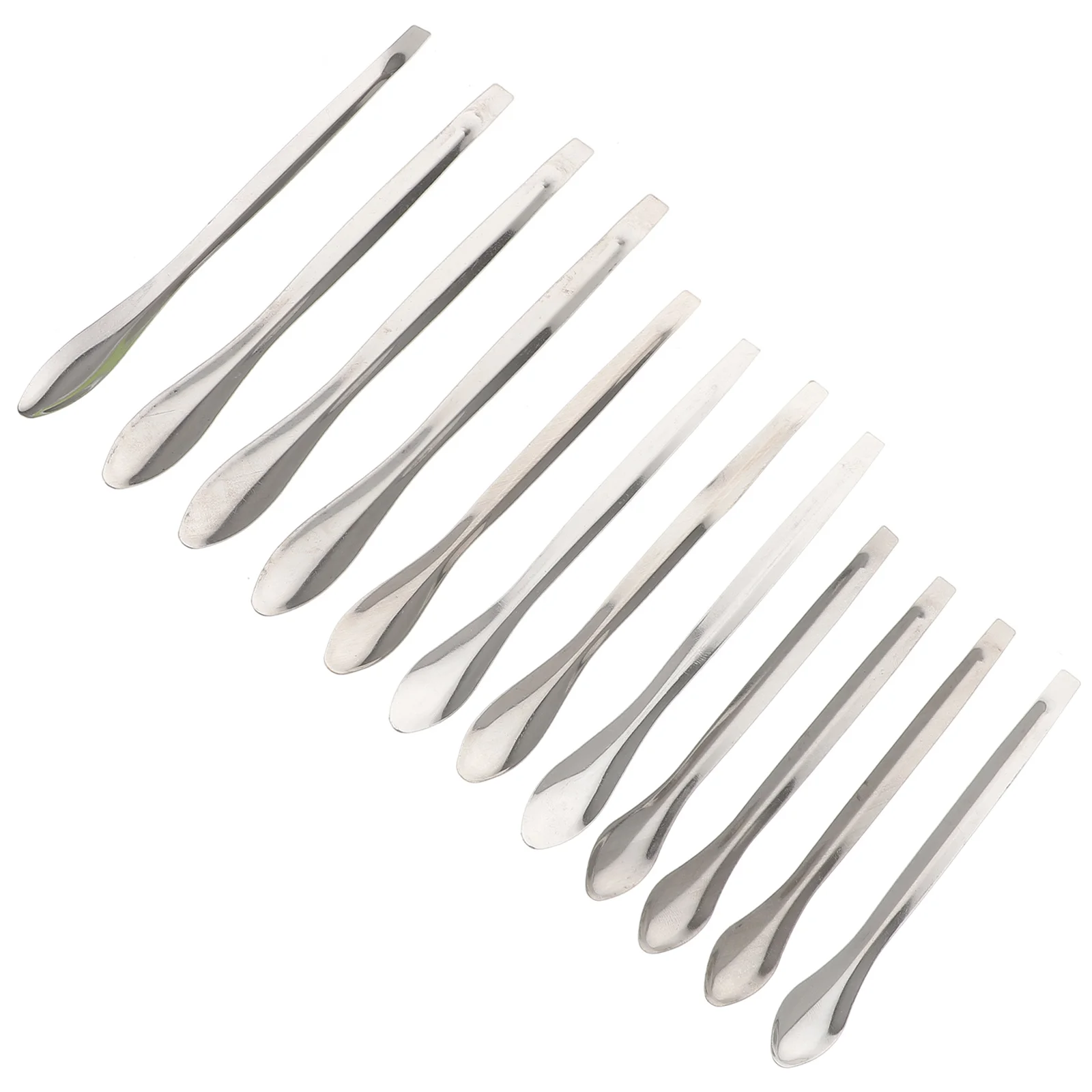 

12 Pcs Stainless Steel Sampling Measuring Spoon Scoop Laboratory Mini Spatulas Miniature Labs Measure Tool Metal Scraper