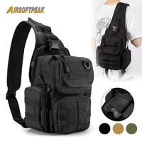 tactical chest bag military backpack assault range bag molle edc shoulder bag with concealed carry pistol holster for hunting