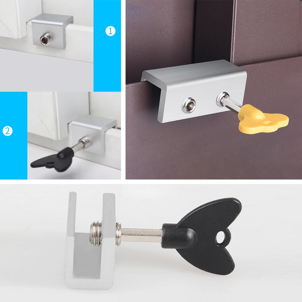 

Window Security Key Lock Sliding Doors Windows Restrictor Child Safety Anti-theft Door Stopper Household Improvement Hardware