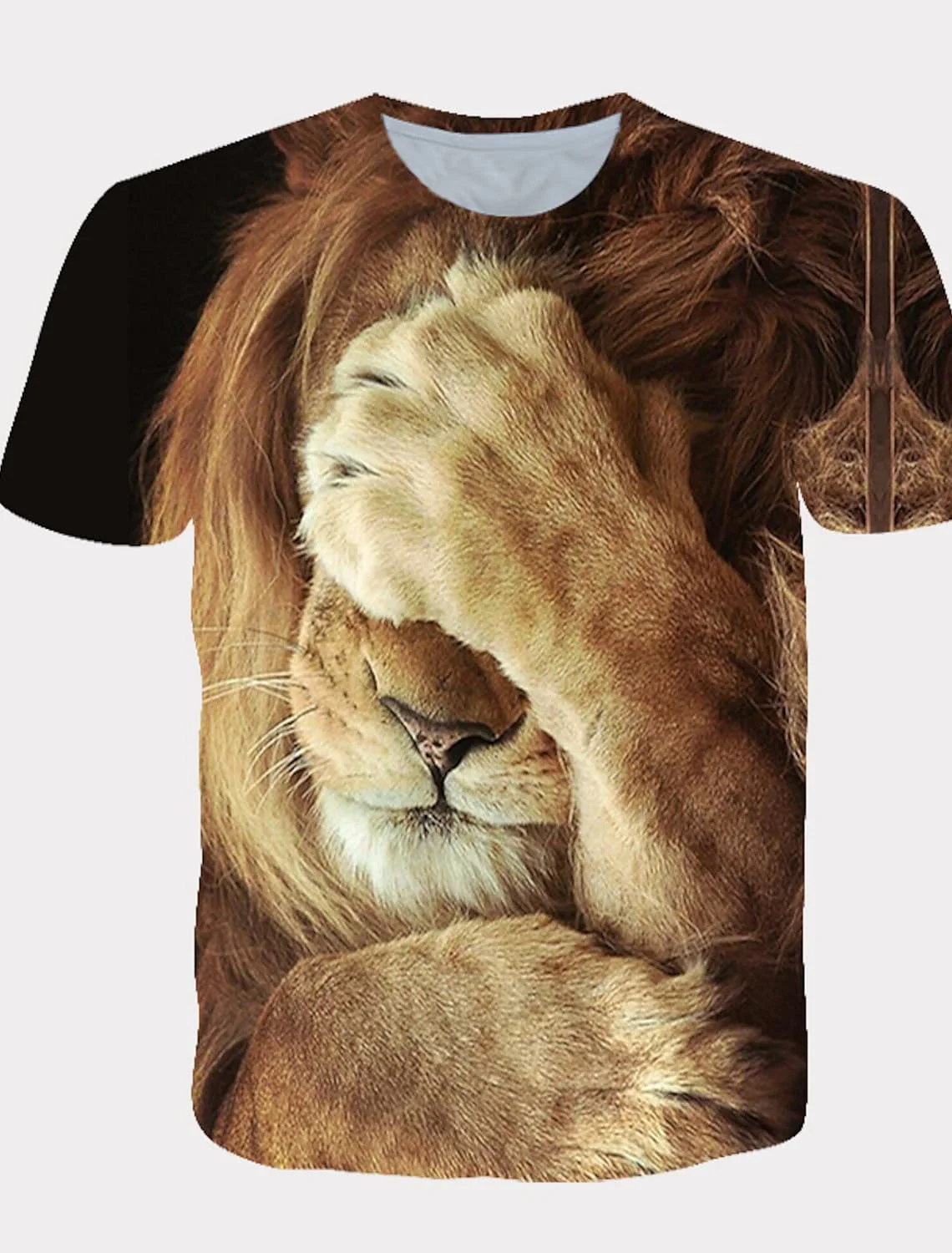 

Men's T shirt Graphic Animal Lion Paw Round Neck 3D Print Daily Holiday Short Sleeve Clothing Apparel Streetwear Exaggerated