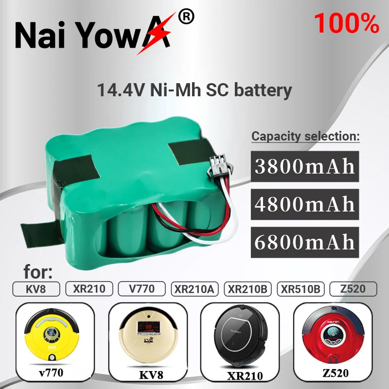 

Batterie Ni-Mh SC 14.4V 6800mAh pour KV8 XR210 XR510 XR210A XR210B XR510B XR510C Staubsauger Kehr, nouveauté