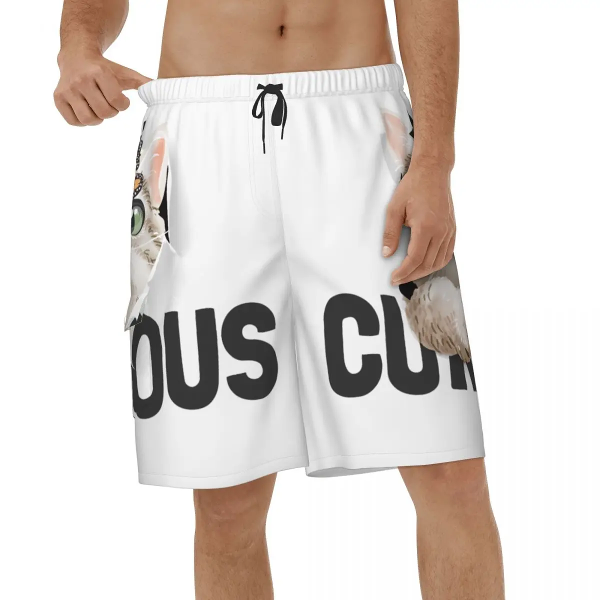 

Summer Cute Kitten Butterfly Men 3D Printed Beach Shorts Sports Board Shorts Streetwear Vacation Short Pants Male Short Pants