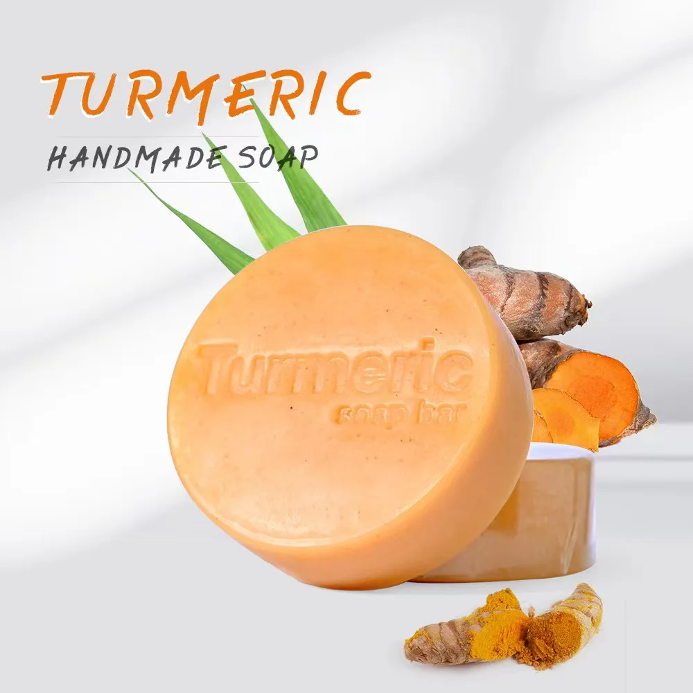 

Tumeric Soap 100g Acne Dark Spots Removal Skin Brighten Handmade Soap Face Cleansing Body Bleaching Bath Whitening Moisturizing