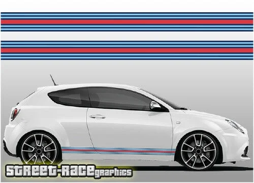 

For x2 Alfa Romeo Martini racing stripes 001 vinyl graphics stickers Giulietta Mito