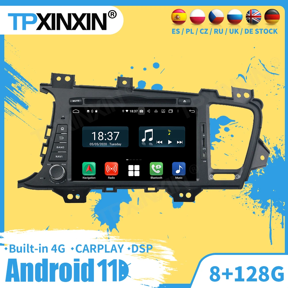 

128G Carplay Car Radio 2 Din Stereo Receiver Android 10 For Kia K5 2010 2011 2012 2013 2014 GPS Player Audio Recorder Head Unit