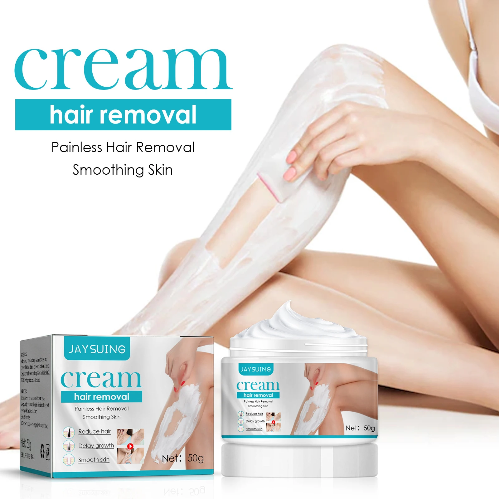 

Hair Removal Cream Beard Armpit Arm Legs Private Parts Painless Whole Body Depilatory Cream Smoothing Moisturizing Body Care 50g