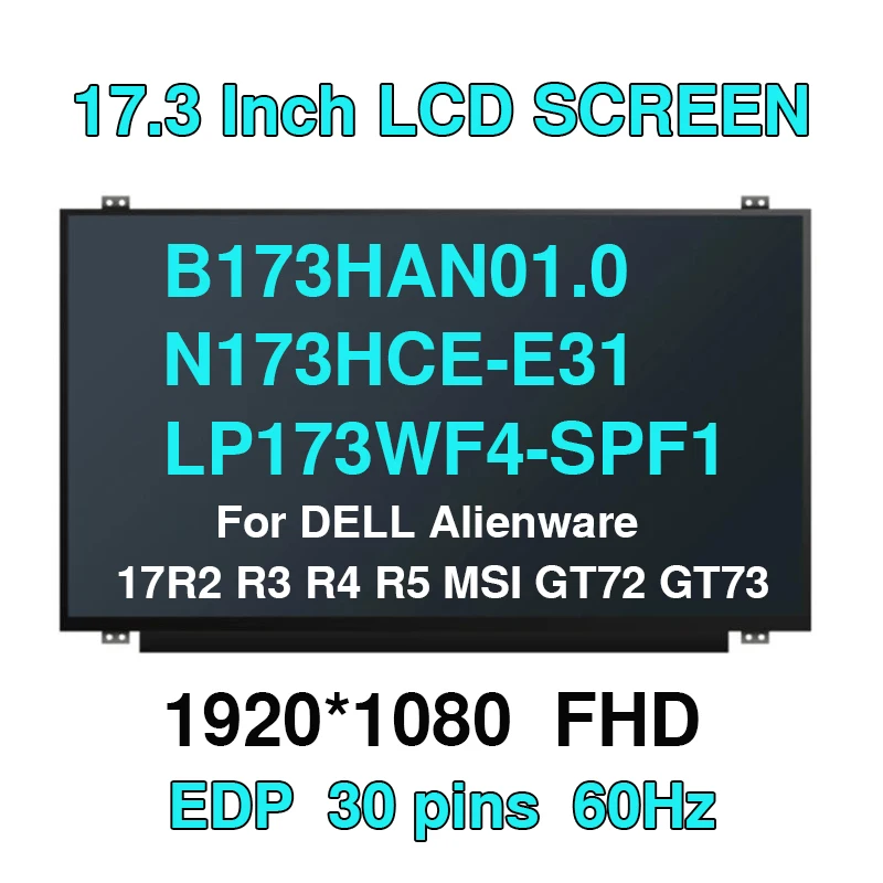 17 3-дюймовый тонкий 30-контактный экран для ноутбука N173HCE-E31 LP173WF4-SPF1/F2/F3/F4/F5 LP173WF4-SPB1