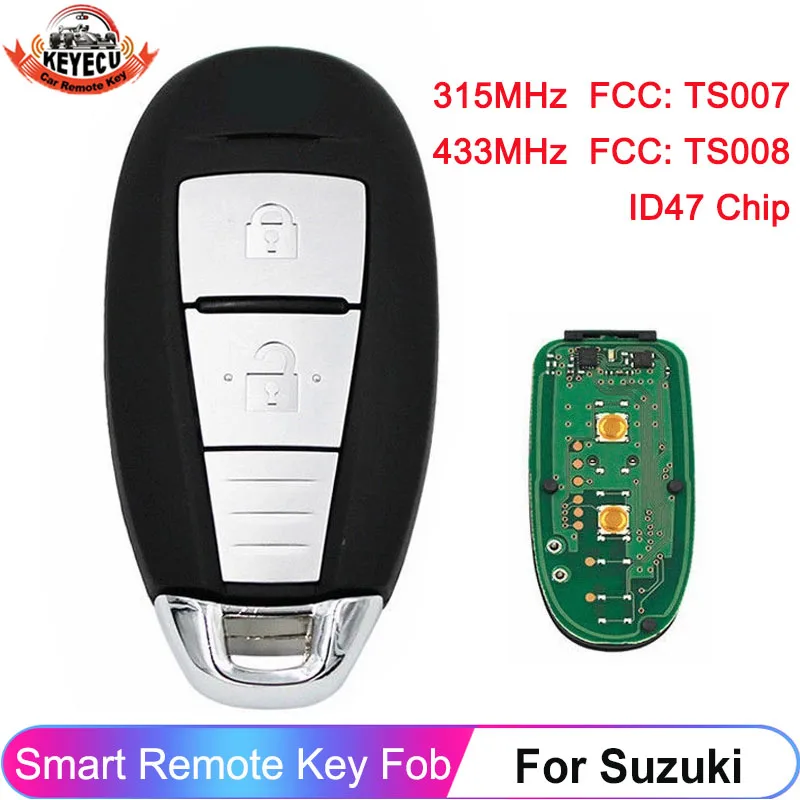 

OEM Smart Remote Key Fob TS007 315MHz TS008 433MHz 2 Buttons ID47 Chip For Suzuki SWIFT SX4 VITARA 2010 2011 2012 2013 2014 2015