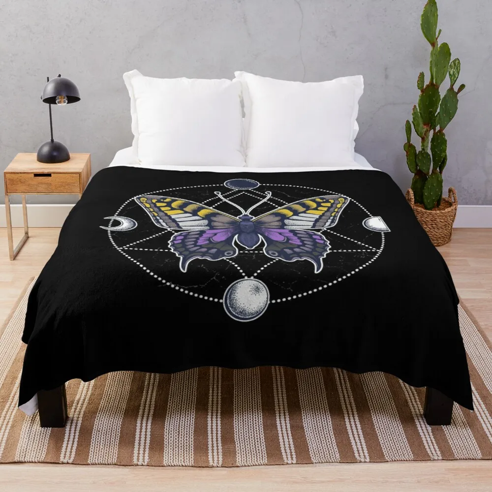 

Nonbinary Butterfly Throw Blanket goods for home and comfort Double blanket velvet