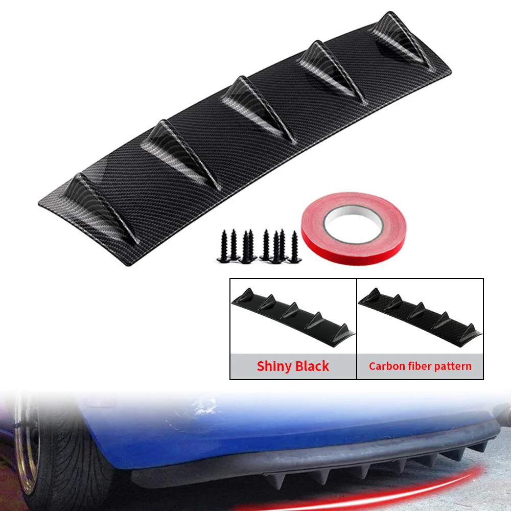 

Universal Car Rear Bumper Lower Lip Diffuser Auto Car Chassis Spoiler Shark Style 5 Fin Wing Splitter Car-Styling ABS Plastic