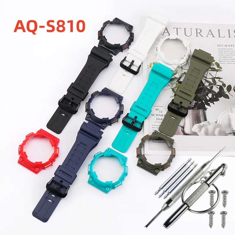 Resin strap case Suitable for Casio g-shock AQ-S810W AQ-S810 Men's and women's watch strap watch accessories
