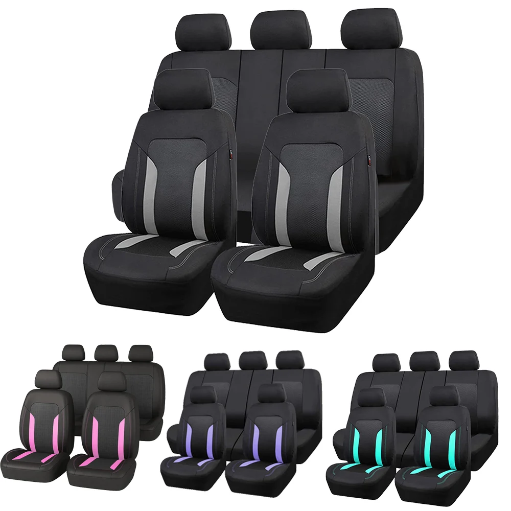 

Universal Mesh Car Seat Cover Set Voiture Accessories Interior Unisex Fit Most Car SUV Track Van With Zipper Airbag Compatible