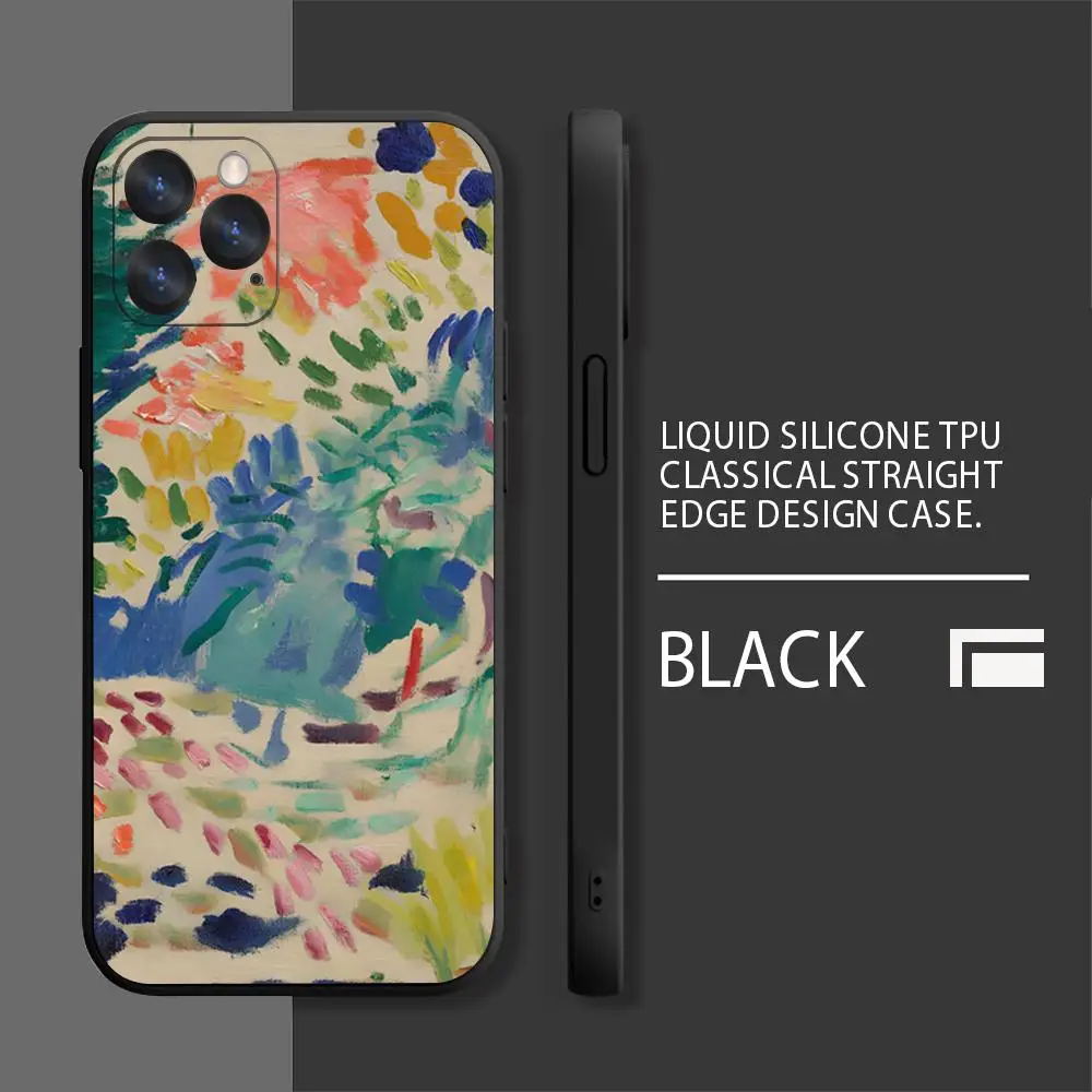 Чехол для телефона Henri Matisse Art MINISO черный TGU Iphone 16 Pro Max 15 14 13 Mini 11 12 Xr X Xs 7 8 Plus чехол Samsun