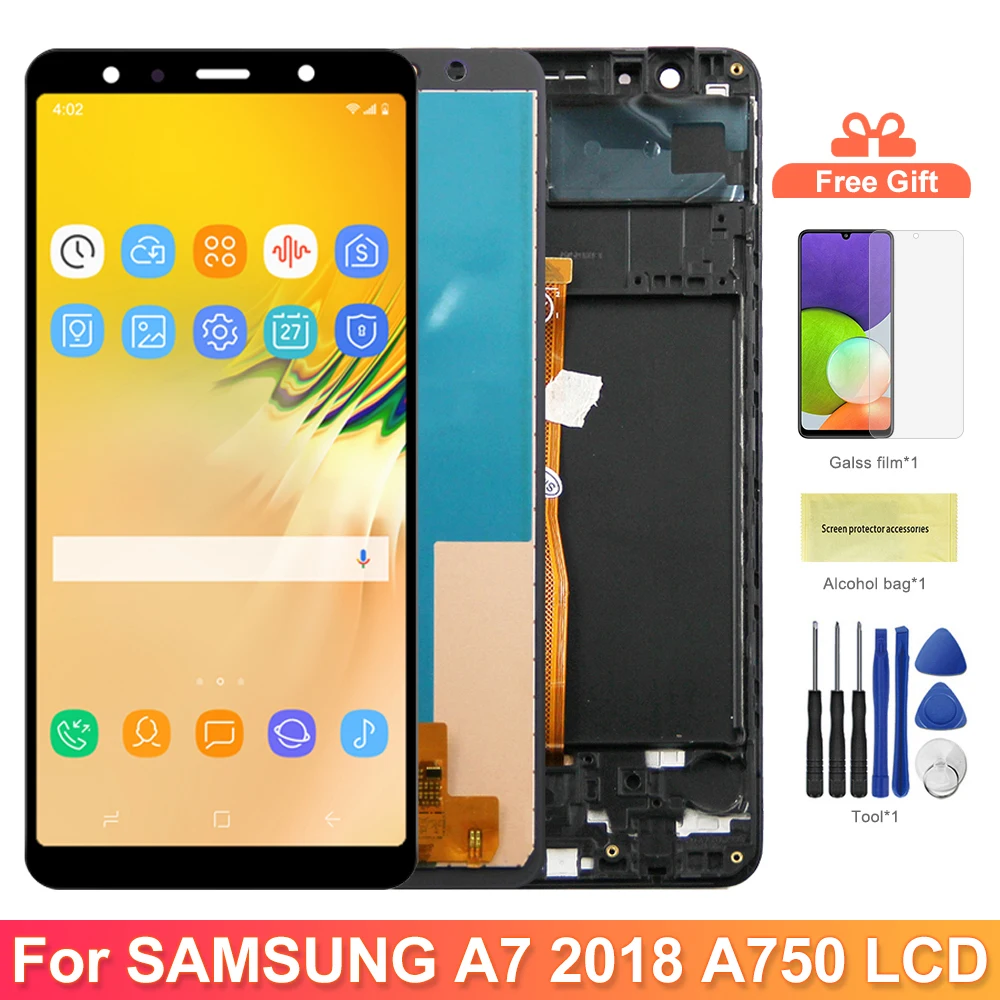 A750 A750F A750FN/DS Экран дисплея для Samsung Galaxy A7 2018 ЖК-дисплей цифровой сенсорный экран в