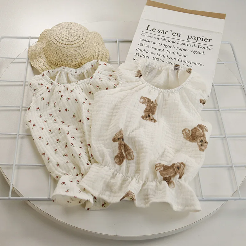 Новинка платье для домашнего питомца с милым медведем летняя одежда в стиле Ins