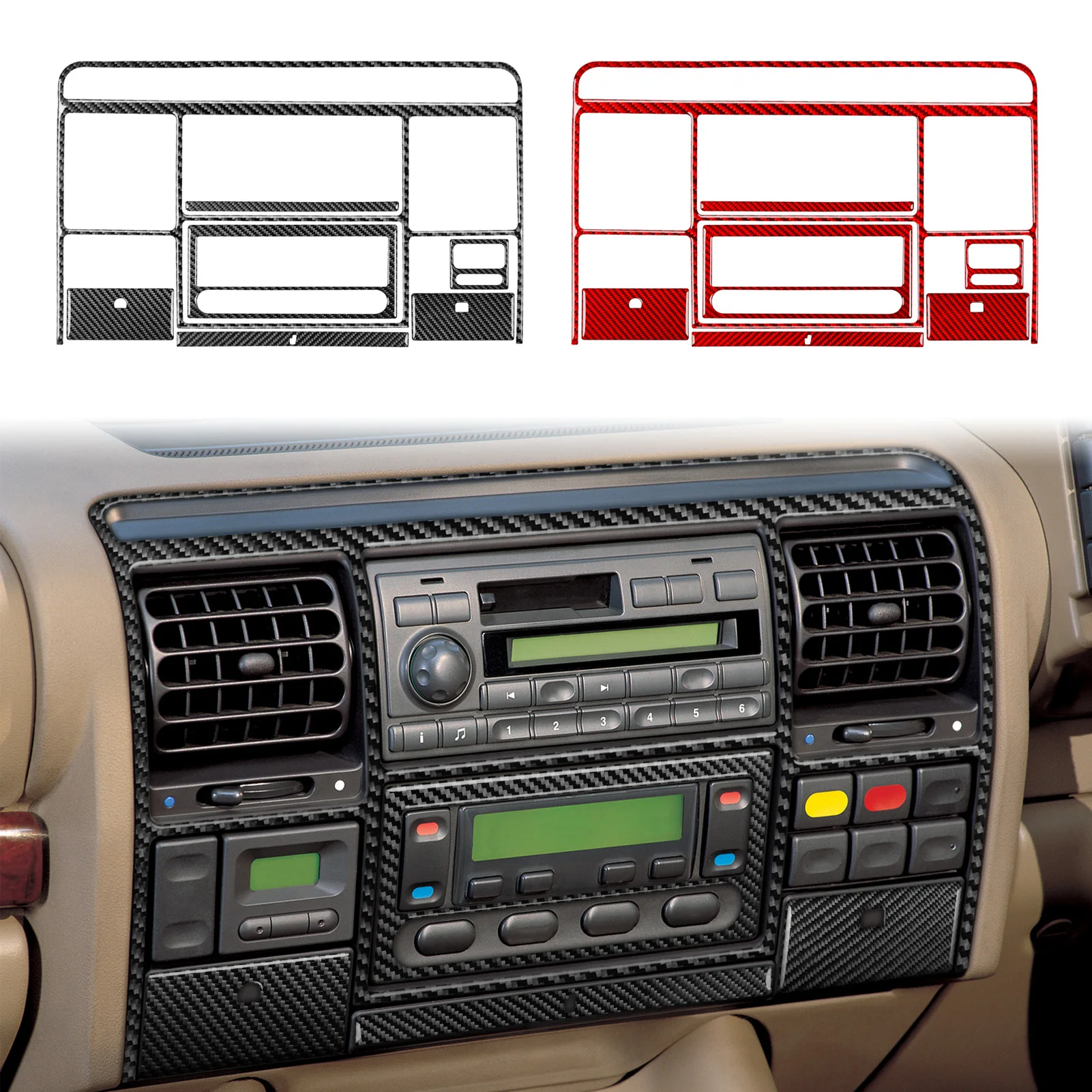 Фото Для Land Rover Discovery 1994 1995 1996 1997 1998 1999 2000 2001 2002 2003 2004 Набор отделки центральной консоли из настоящего карбона B №4