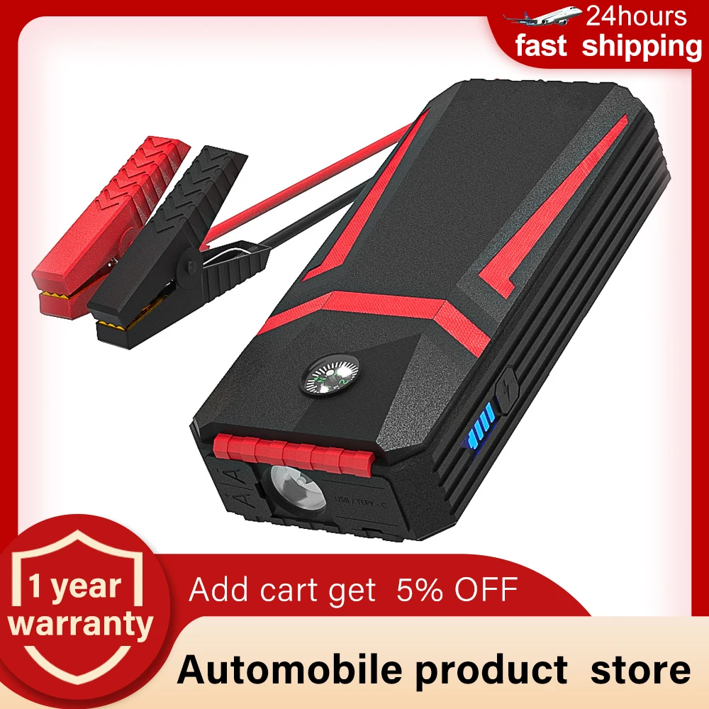 

18000mAh Car Battery Jump Starter 1500A powerbank Portable Power Bank With LED Flashlight Emergency Starter Starting Device