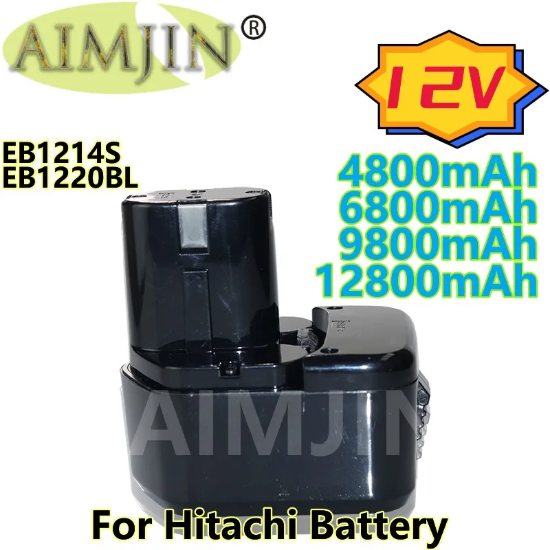 

For 12V Hitachi Rechargeable Batteries, 4.8Ah/6.8Ah/9.8Ah/12.8Ah EB1214S, EB1220BL, EB1122S, WR12DMR, CD4D, DH15DV, C5D Tools