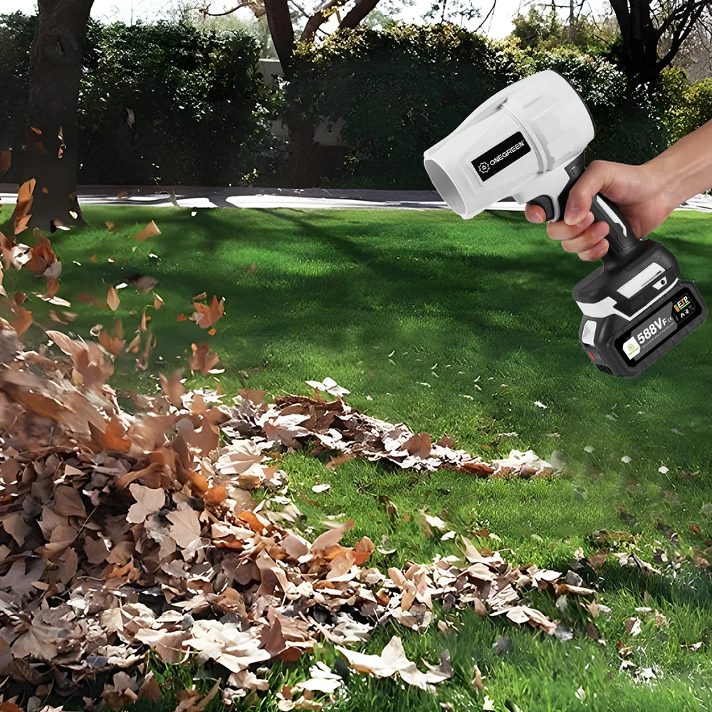 ONEGREEN 900W Electric Cordless Brush 550 Motor Leaf Blower 5000 RPM 21V Snow Turbofan Jet Fan for Makita Pin Battery
