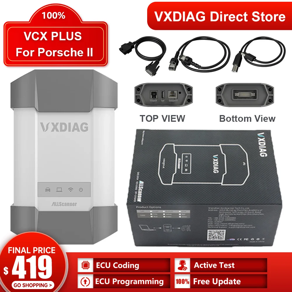 VXDIAG Allscanner для Porsche II ECU программирование кодирование двунаправленное управление OBD2 Автомобильные диагностические инструменты диагностика всех систем