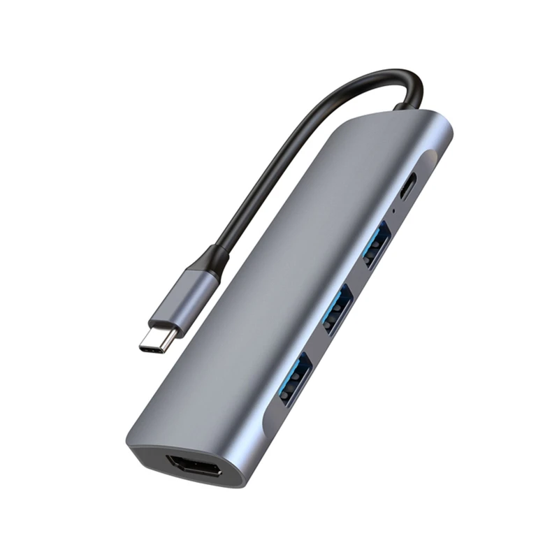 

Док-станция HXBE 5 в 1 с разъемом Type-C, 4K, HDMI, USB 3,0, 5 Гб, PD, 87 Вт, док-станция для планшетов и телефонов