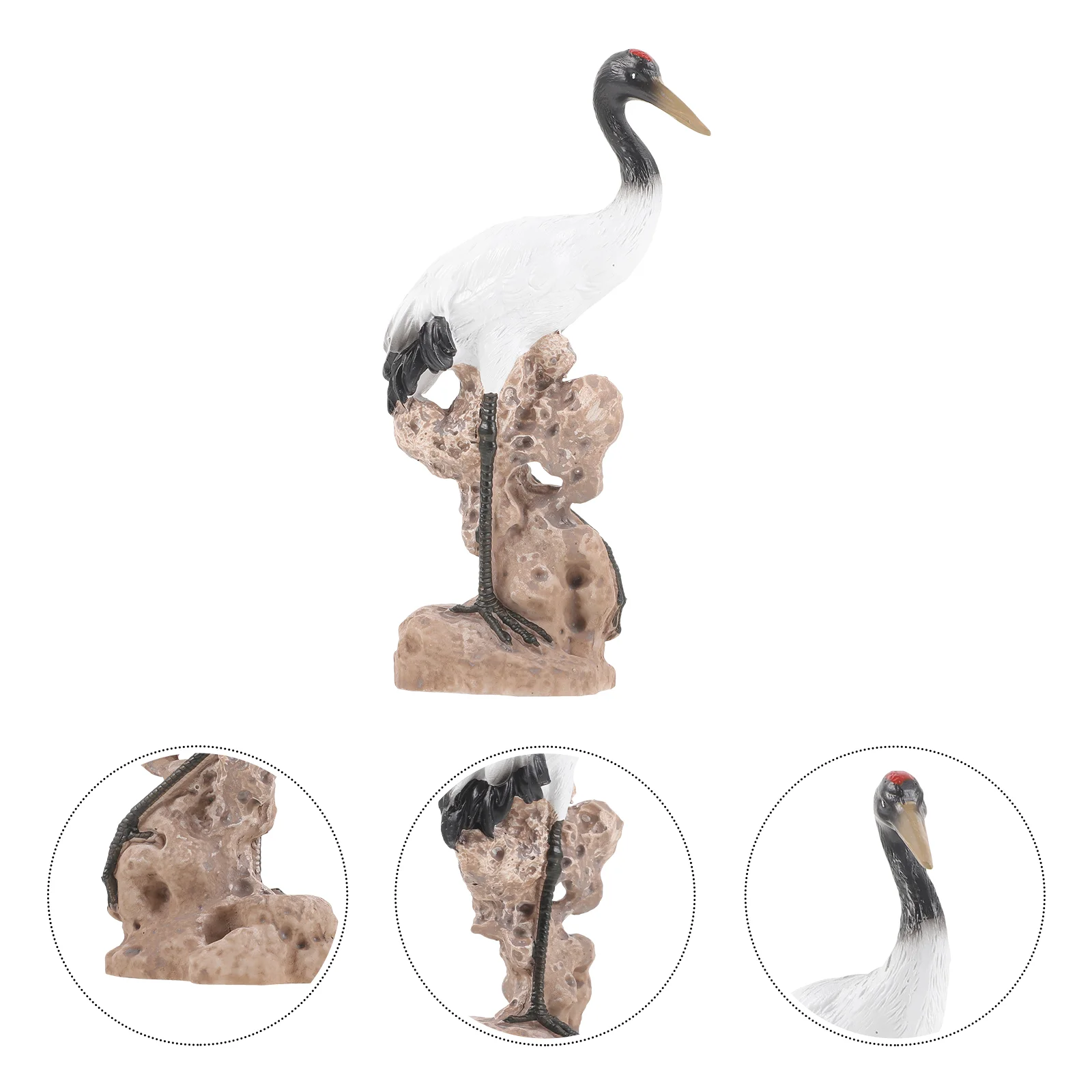 

Crane Figurine Sculpture Statue Garden Simulation Decor Model Resin Decoration Bird Ornament Retro