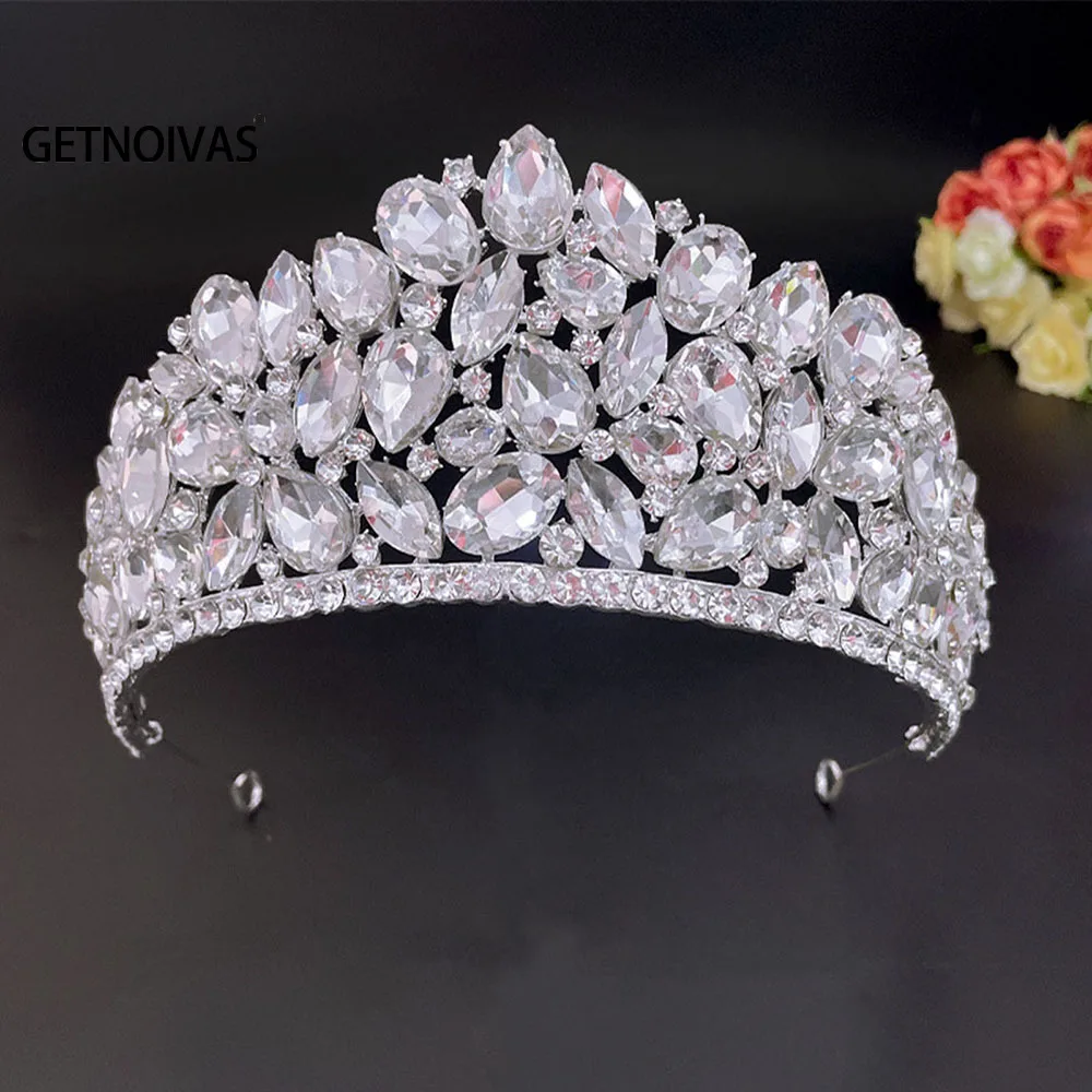 

Тиара женская свадебная с кристаллами, модный головной убор серебристого цвета, Корона невесты, аксессуары для волос, SL