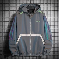 mens hip hop windbreaker jackets printed dance jacket loose thick coat autumn clothes colorful reflective m 8xl harajuku jacket
