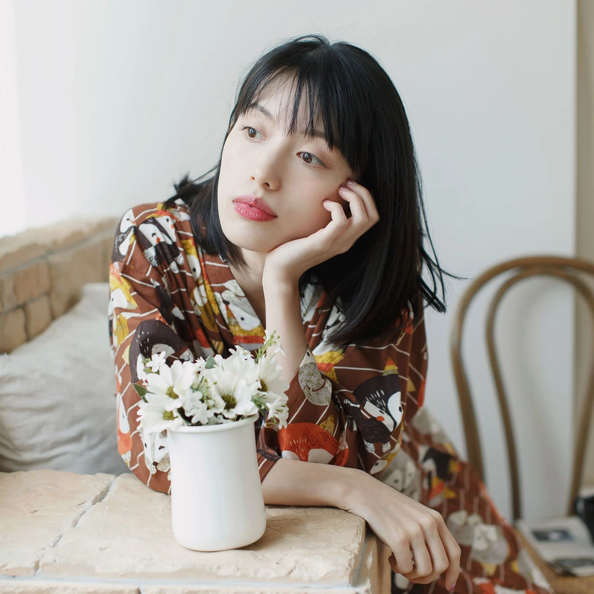 

Халат женский хлопковый в японском стиле, тонкая свободная ночная рубашка с длинным рукавом, большие размеры, весна-осень