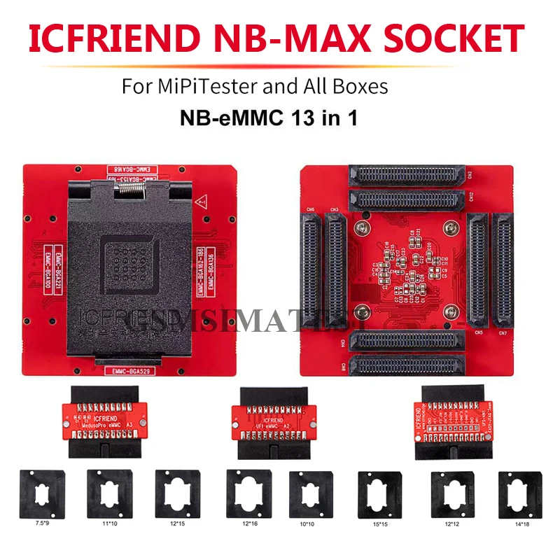 ICFRIEND MiPItester NB-Max розетка для E-mate EMMC и UFS BGA254 BGA297 BGA153 поддержка Easy-Jtag box Medusa Pro UFI |