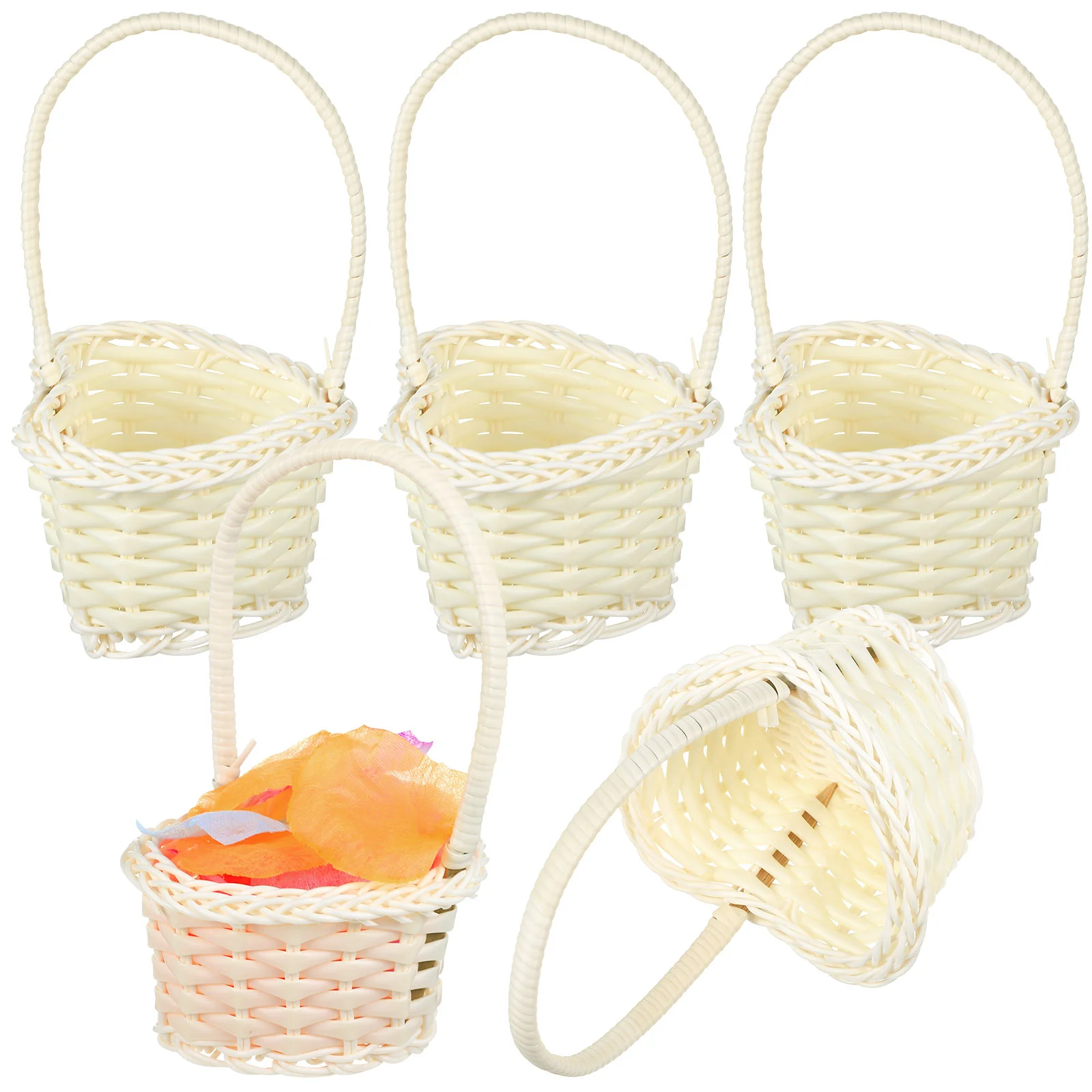 

Basket Mini Baskets Flower Woven Wedding Rattan Picnic Candy Wicker Girl Heart Fruit Plastic Gift Willow Braided Handles Handle