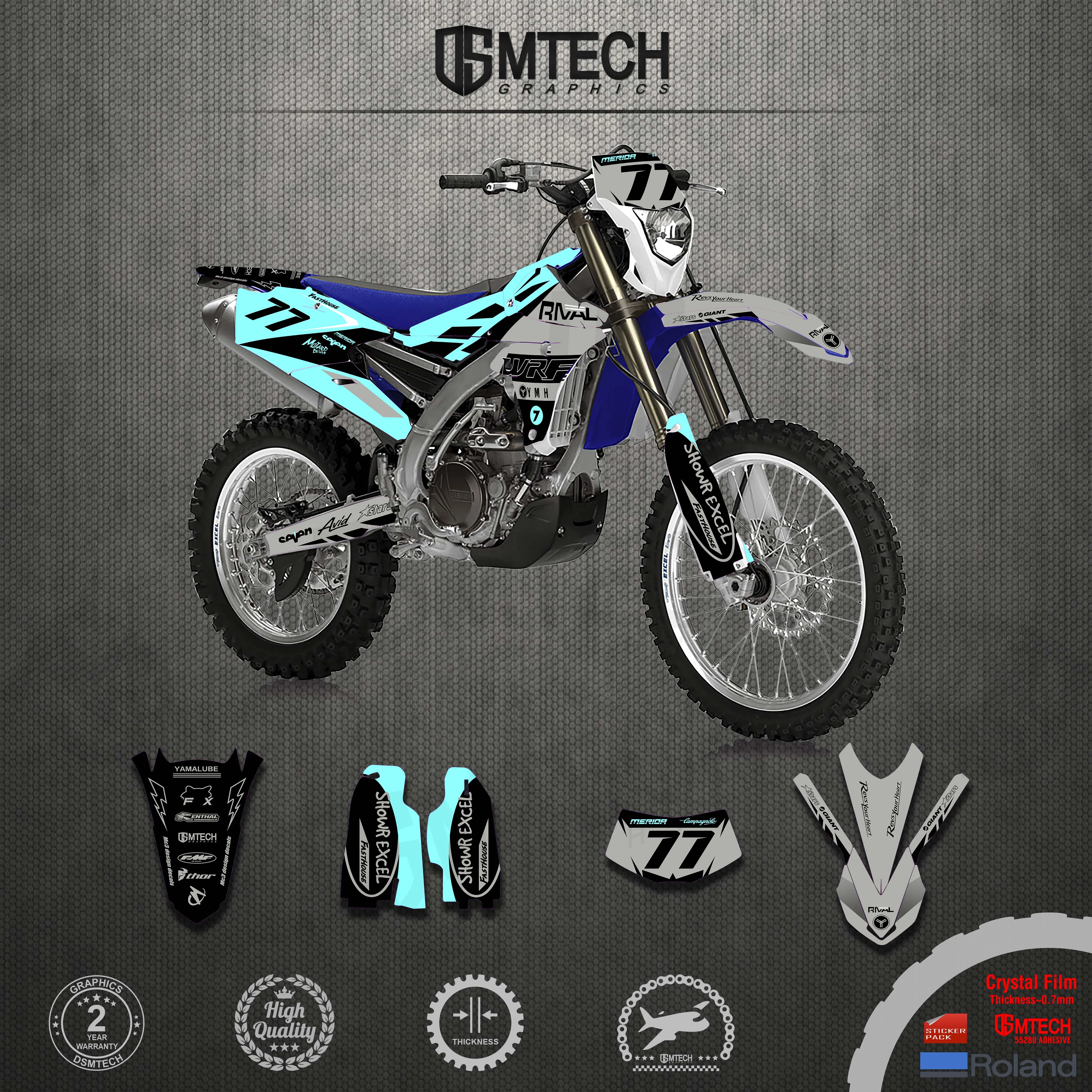 DSMTECH Motorcycle team Backgrounds Graphics Stickers Decals kits For YAMAHA WRF250 WR250F 2015 2016 2017 2018 2019 WR 250F WRF
