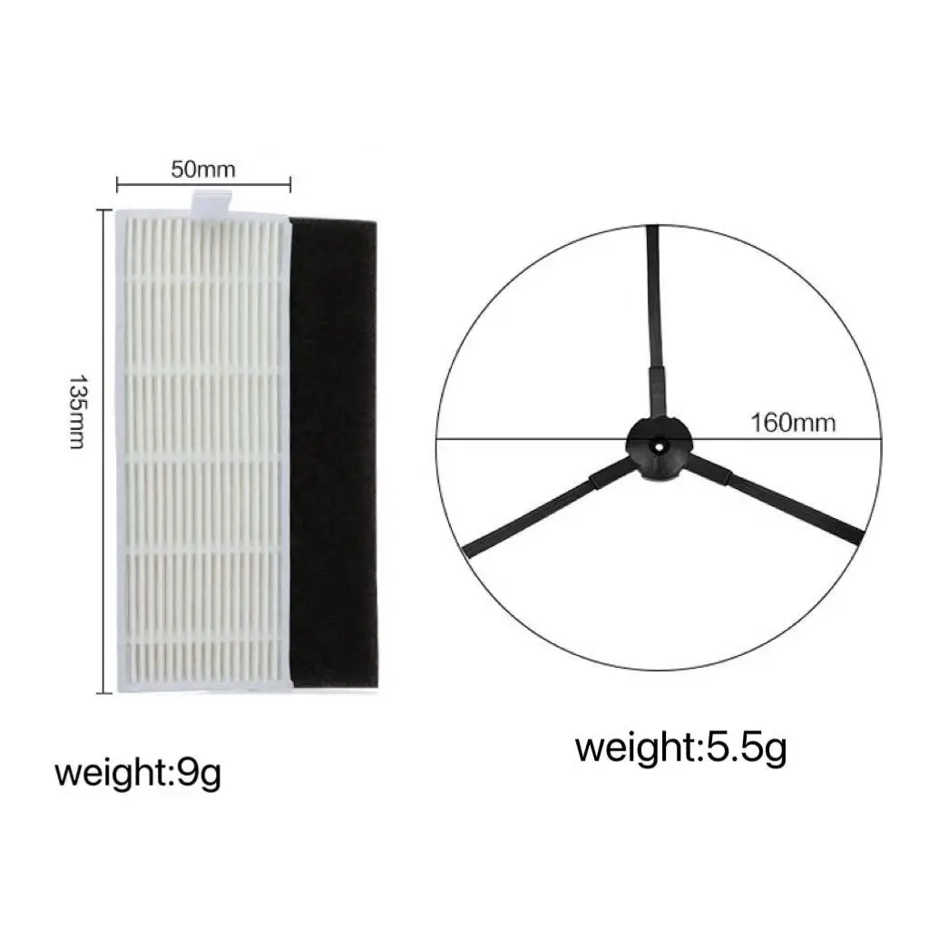 Фото Совместим с Ecovacs ilife X432 T4 X430 A4 A4S A8 в упаковке щеток для кромок фильтра №2