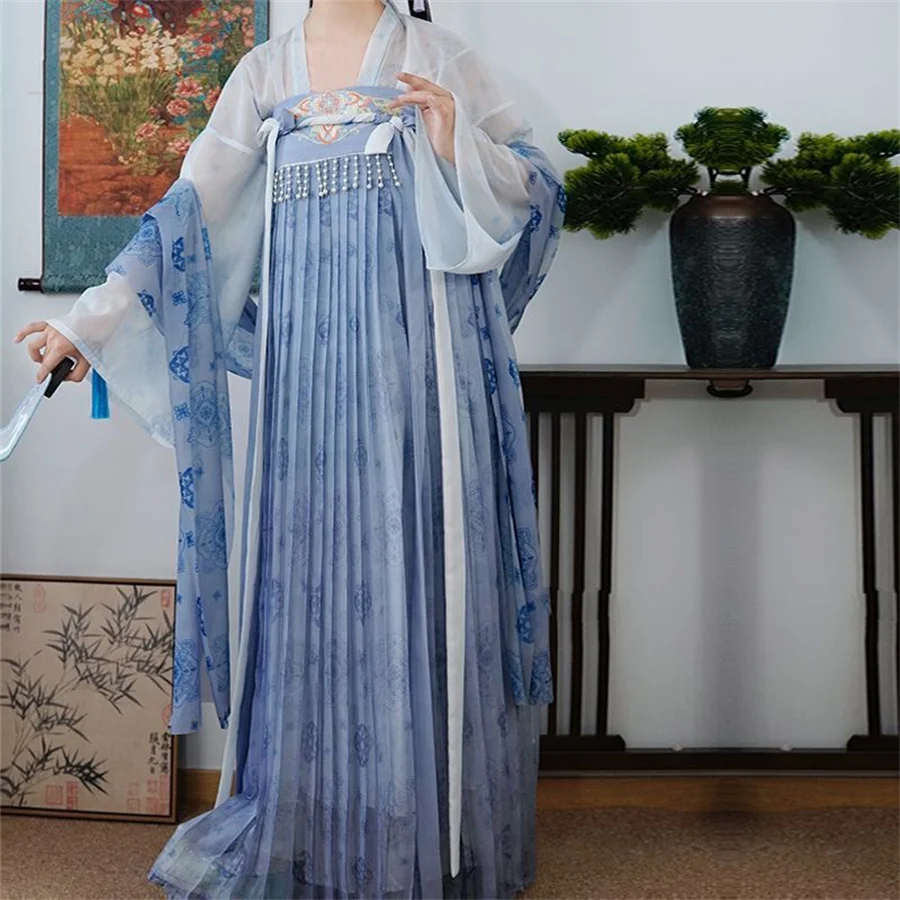 Женский танцевальный костюм Ханьфу из полиэстера