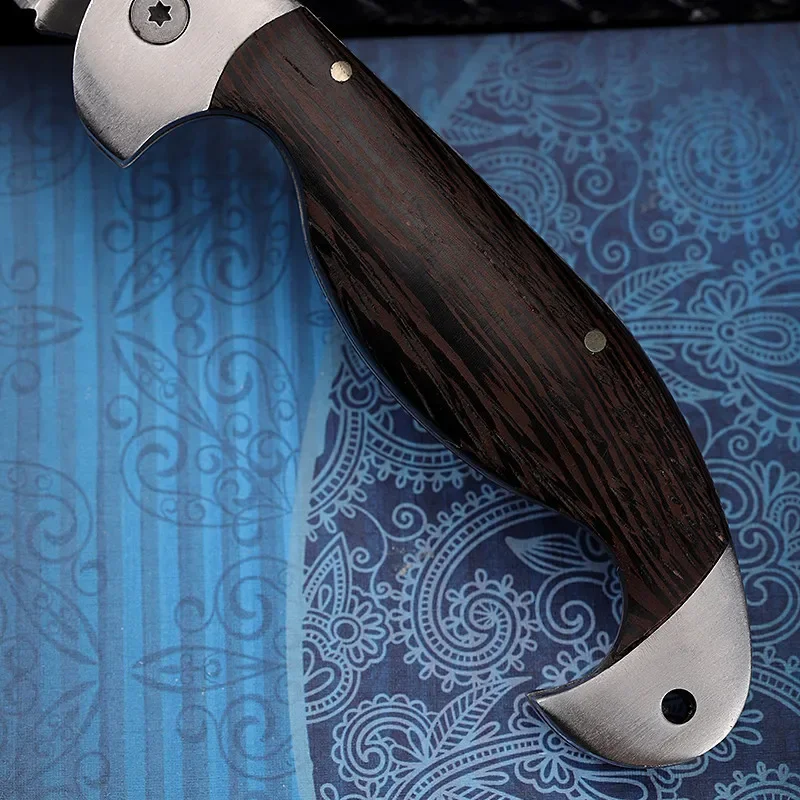 Карманный складной нож из дамасской стали 58HRC