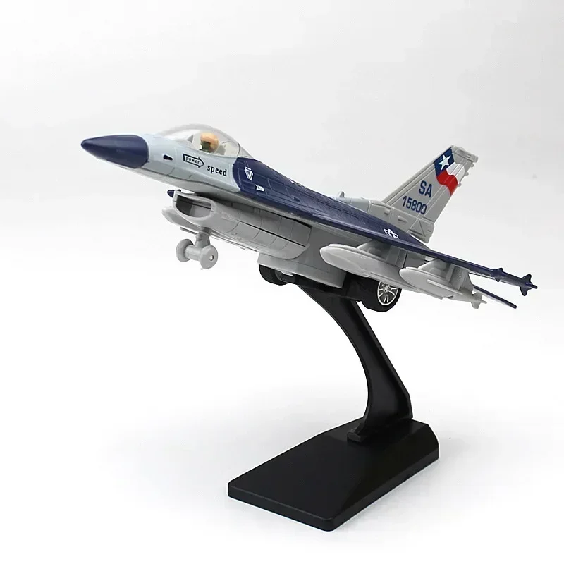 Игрушечная модель истребителя из сплава F16 Акустооптическая возвратная сила