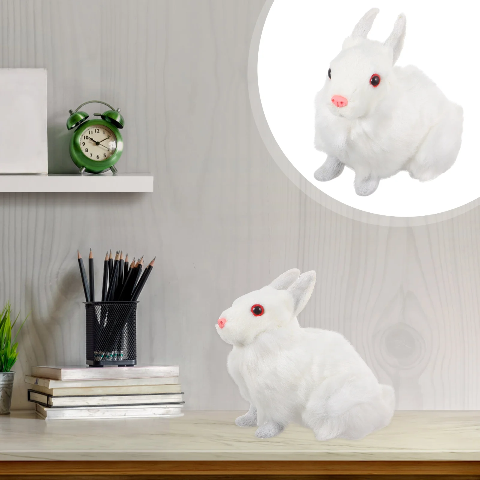 

Rabbit Model Simulation Bunny Plush Rabbit Statue Imitated Animal Model for School Biology Indoor