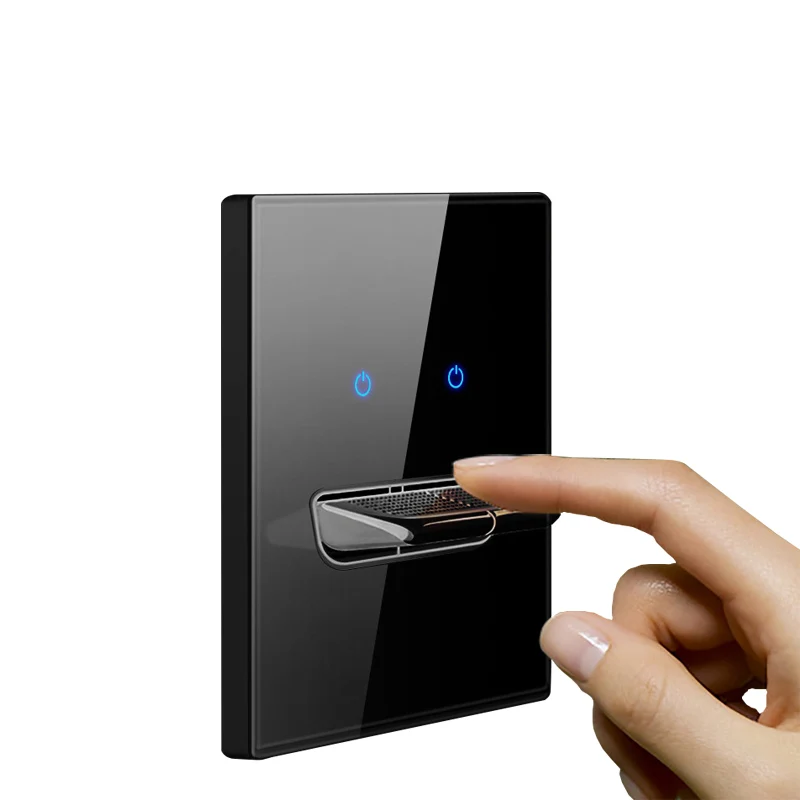 Настенный выключатель из закаленного стекла Европейская розетка самосброс