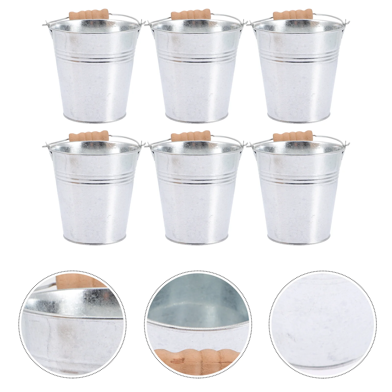 

6Pcs Ice Beverage Holder French Fries Bucket Farmhouse Flower Bucket Ash Carrier Pail Party Drink Chiller Metal Beverage Tub
