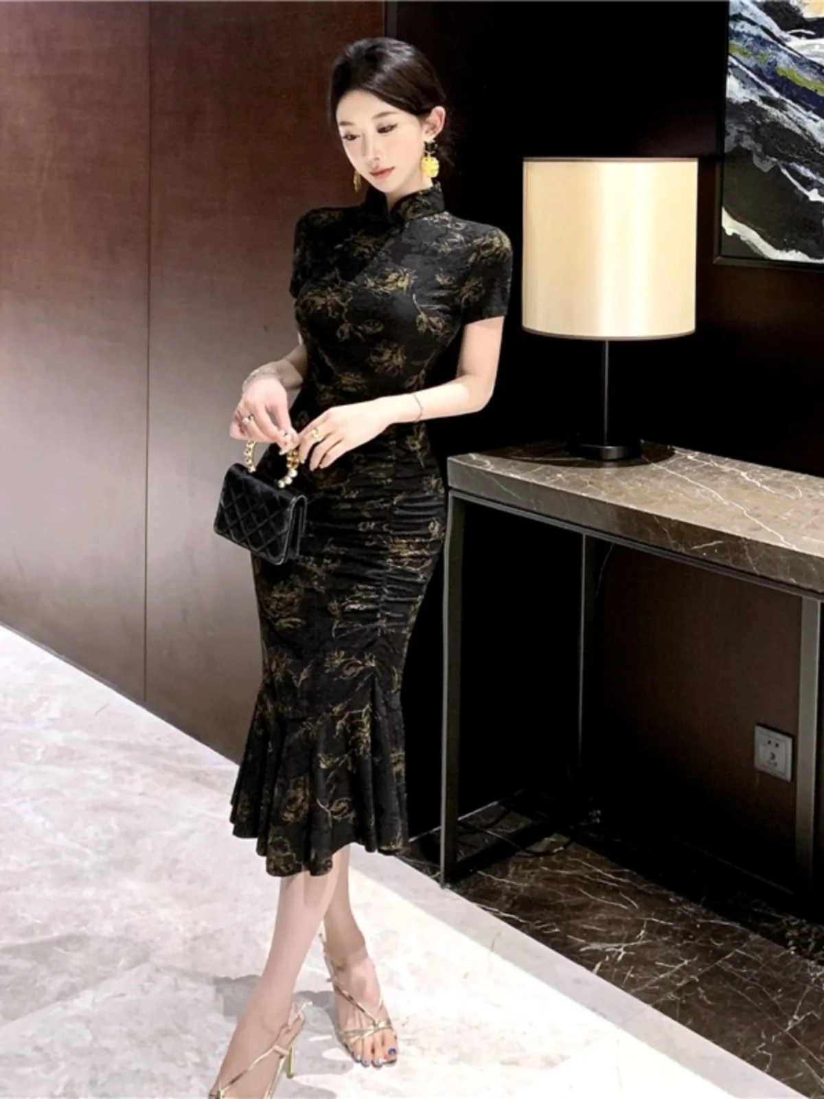 Miss Dai: элегантное светское платье в стиле ретро с улучшенным жаккардовым