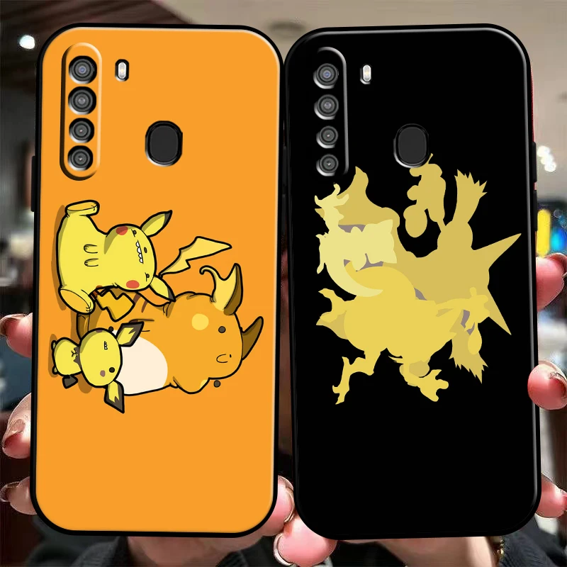

Cartoon Pokémon Cute Phone Case For Samsung Galaxy A01 A02 A10 A10S A31 A22 A20 4G 5G Liquid Silicon Coque Back Funda Black