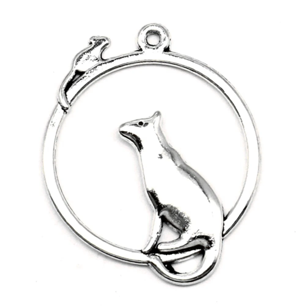 5 шт., подвески в виде кота, 26x32 мм