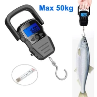 fish scale with backlit lcd display digital portable hanging scale hook trip with 1 6m measuring tape ruler for home and outdoor